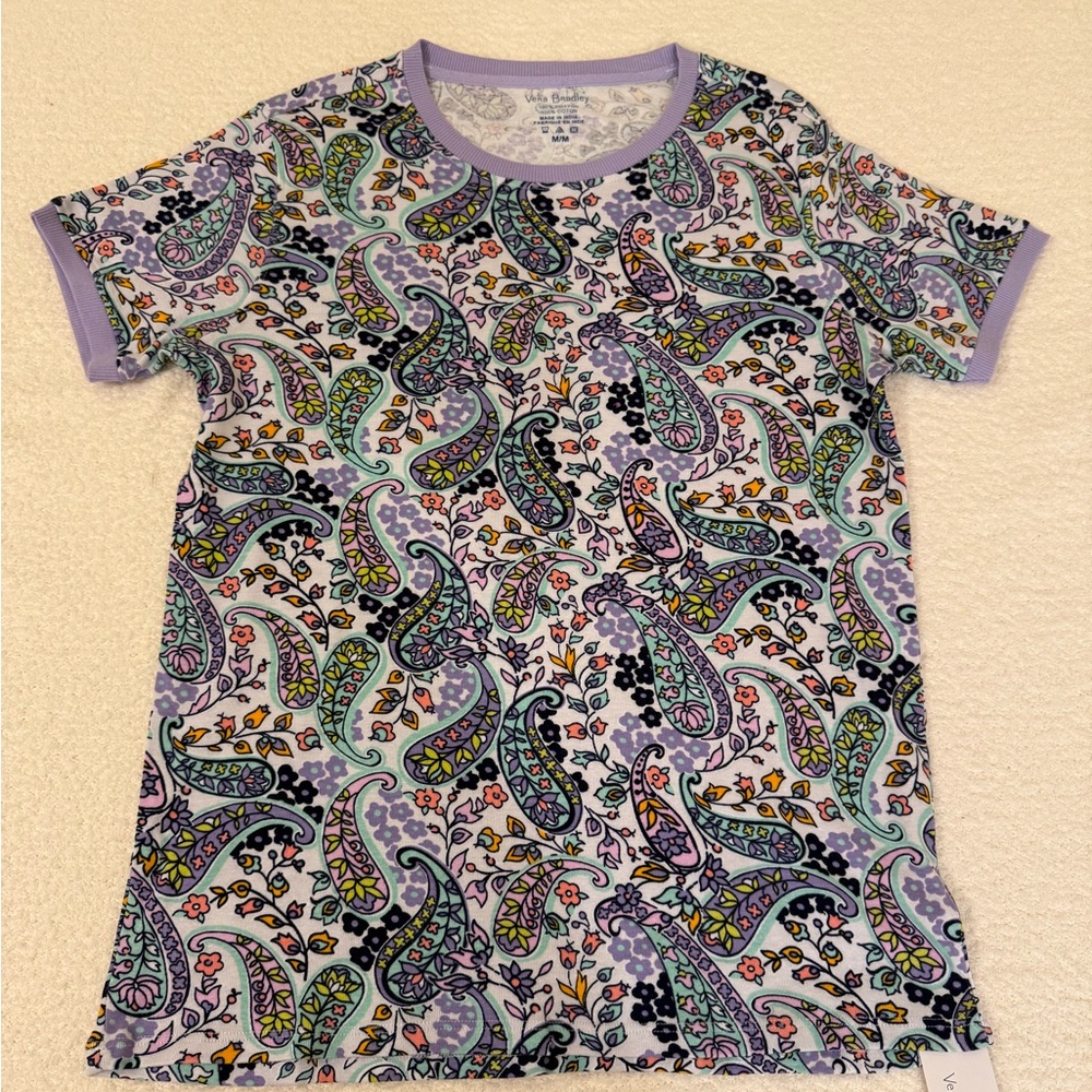 Vera Bradley Multicolor Paisley Women’s Tee NWT